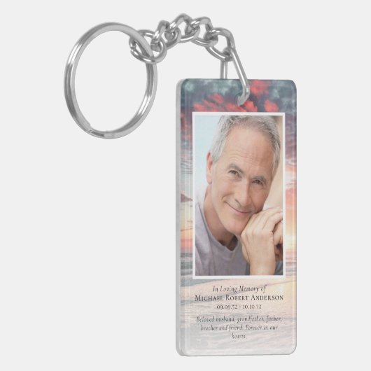 Sunset Foto Memorial Gebet Schlüsselanhänger (Vorderseite links)