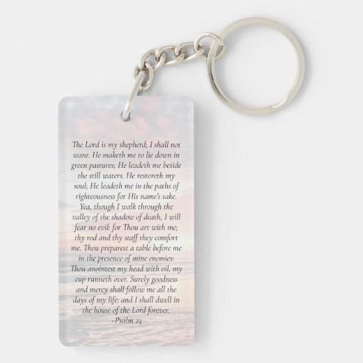 Sunset Foto Memorial Gebet Schlüsselanhänger (Rückseite)