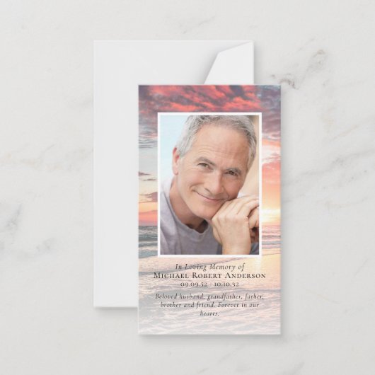 Sunset Foto Memorial Prayer Card mit Umschlag Mitteilungskarte (Vorderseite)