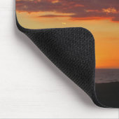Sunset Foto Pacific Ocean Bright Orange Sky Beach Mousepad (Ecke)