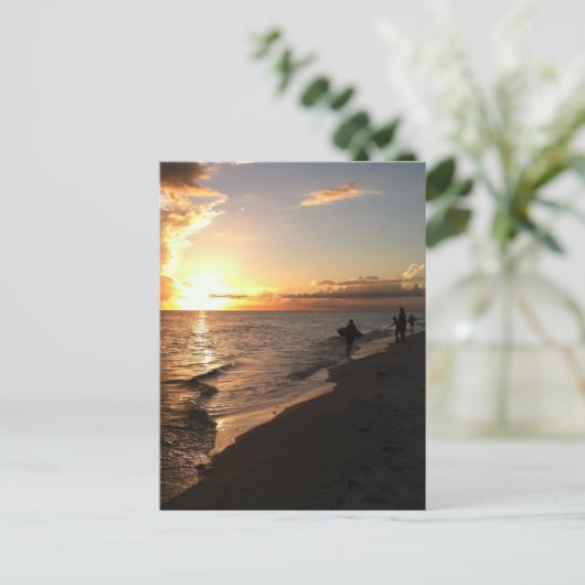 Sunset Fun Beach Postkarte (Stehend Vorderseite)