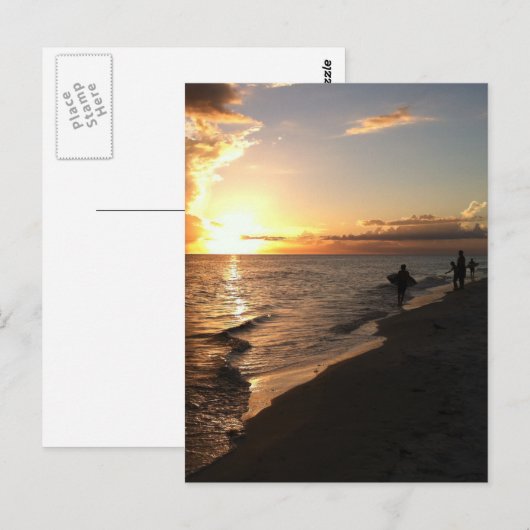 Sunset Fun Beach Postkarte (Vorne/Hinten)