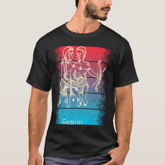 Sunset Gemini Zodiac T-Shirt (Vorderseite)