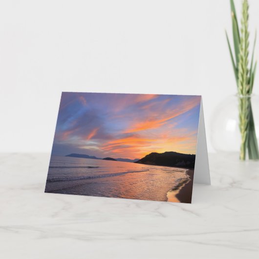 Sunset Gerakas Beach Zakynthos Griechenland Fotogr Karte (Vorderseite)