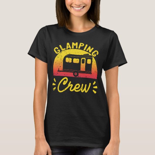 Sunset Glamping Crew Camper Tourist Luxus Camping T-Shirt (Vorderseite)