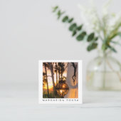 Sunset Glow Garden Foto Reisen Spanien Quadratische Visitenkarte (Stehend Vorderseite)