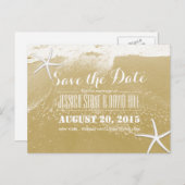 Sunset Gold Beach & Starfish Save the Date Ankündigungspostkarte (Vorne/Hinten)