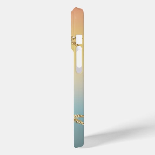 Sunset Gold Glitzer Palm Trees Case-Mate iPhone Hülle (Rückseite / Links)