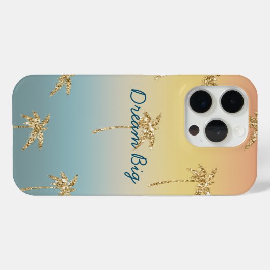 Sunset Gold Glitzer Palm Trees Case-Mate iPhone Hülle (Rückseite (Horizontal))