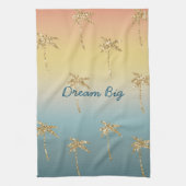 Sunset Gold Glitzer Palm Trees Geschirrtuch (Vertikal)