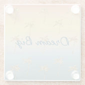 Sunset Gold Glitzer Palm Trees Glasuntersetzer (Rückseite)