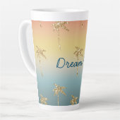 Sunset Gold Glitzer Palm Trees Milchtasse (Linke Ecke)