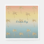 Sunset Gold Glitzer Palm Trees Serviette (Vorderseite)