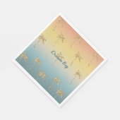 Sunset Gold Glitzer Palm Trees Serviette (Ecke)