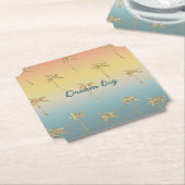 Sunset Gold Glitzer Palm Trees Untersetzer (angewinkelt)