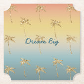 Sunset Gold Glitzer Palm Trees Untersetzer (Vorderseite)