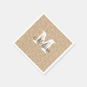 Sunset Gold Glitzer & Sparkle Monogram Napkin Serviette (Ecke)