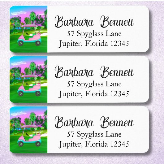  Sunset Golf Course Pink Golf Cart 