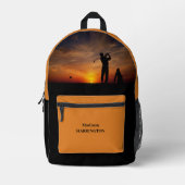 Sunset Golfer individuelle Name Bedruckter Rucksack (Vorderseite)