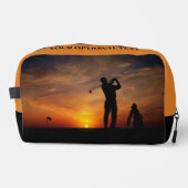 Sunset Golfer individuelle Name Waschbeutel (Vorderseite)