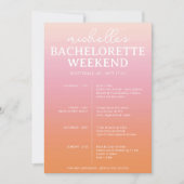 Sunset Gradient Bachelorette Agenda Itinerary Save The Date (Vorderseite)