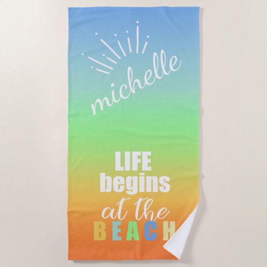 Sunset Gradient Life Begins ID413 Strandtuch (Vorderseite)