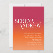 Sunset Gradient Orange Viva Magenta Highlights Mod Einladung (Vorderseite)