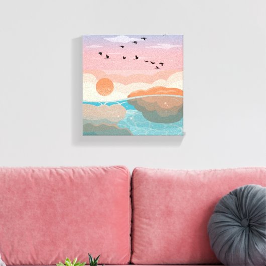 Sunset Gradient Wall Art | Leinwand umsponnen Mode (Insitu (Wohnzimmer))