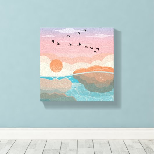 Sunset Gradient Wall Art | Leinwand umsponnen Mode (Insitu (Holzboden))