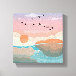 Sunset Gradient Wall Art | Leinwand umsponnen Mode