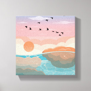 Sunset Gradient Wall Art Leinwand umsponnen Mode