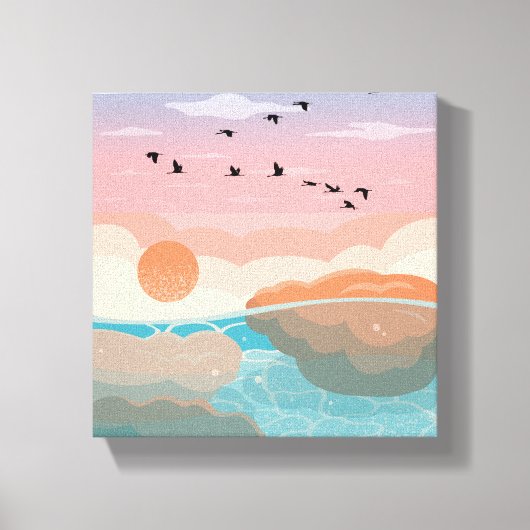 Sunset Gradient Wall Art | Leinwand umsponnen Mode (Vorderseite)