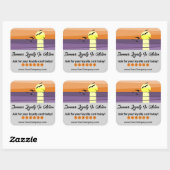 Sunset & Gray Template - Summer Loyalty Programm Quadratischer Aufkleber (Blatt)