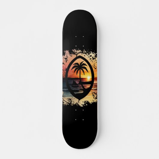 Sunset Guam Siegel Skateboard (Vorne)