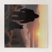 Sunset Guardians: Junger Bigfoot & Jungtier Puzzle (Horizontal)