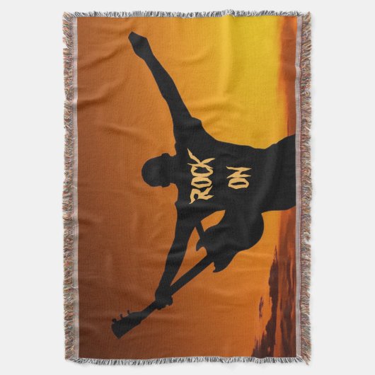 Sunset Guitar Man Silhouette Decke (Vorderseite Vertikal)