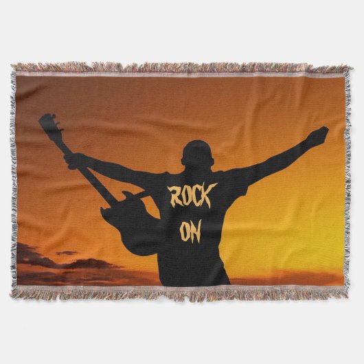 Sunset Guitar Man Silhouette Decke (Vorderseite)