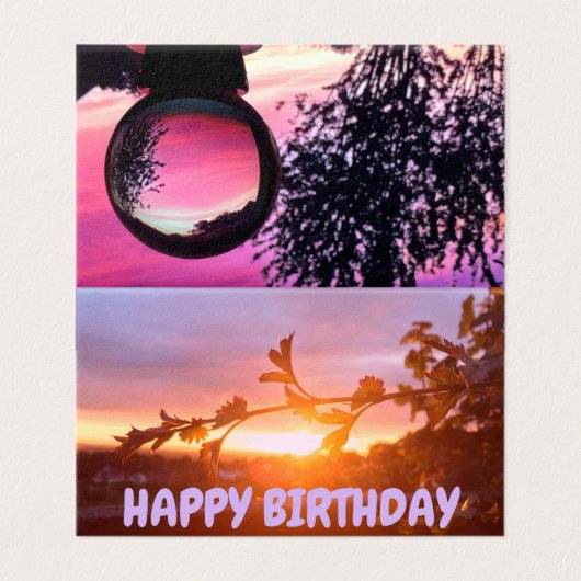 Sunset Happy Birthday Card 25 Pack (Außenseite Aufgefaltet)