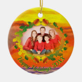 Sunset Happy Holidays 2443 Keramik Ornament (Vorne)