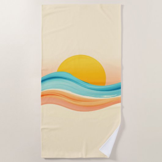 Sunset Harmony Wave Strandtuch (Vorderseite)