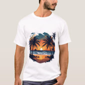 Sunset Hawaii Beach T-Shirt (Vorderseite)