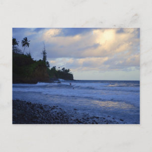 Sunset Hawaiian Surfer Postkarte