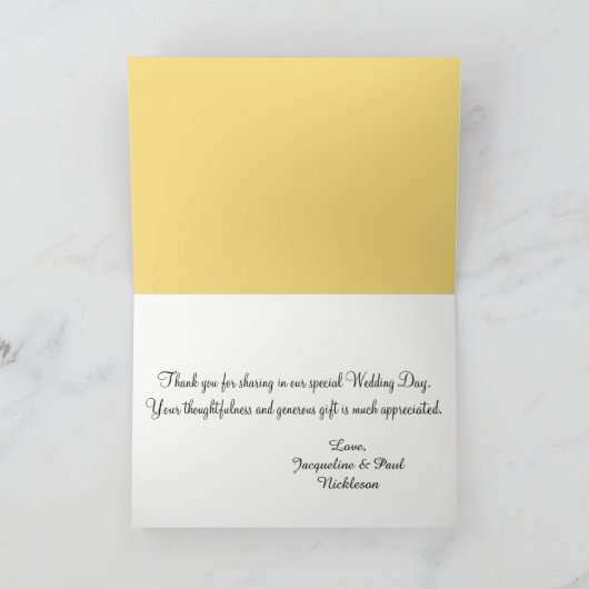 Sunset Hearts Orange Wedding Dankeschön Karten (Innenseite)