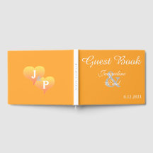 Sunset Hearts Orange White Wedding Book