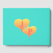 Sunset Hearts Turquoise Wedding Book Gästebuch (Rückseite)
