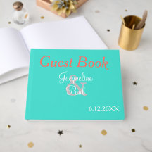 Sunset Hearts Turquoise Wedding Book