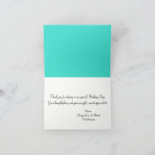 Sunset Hearts Turquoise Wedding Danke Karten (Innenseite)