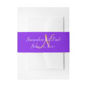 Sunset Hearts Violet Golden Sunset Monogram Einladungsbanderole (Vorderseite Beispiel)