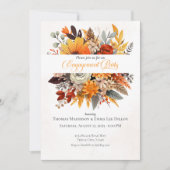 Sunset Herbst Floral Engagement Party Einladung (Vorderseite)