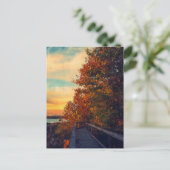 Sunset Herbst Postkarte (Stehend Vorderseite)